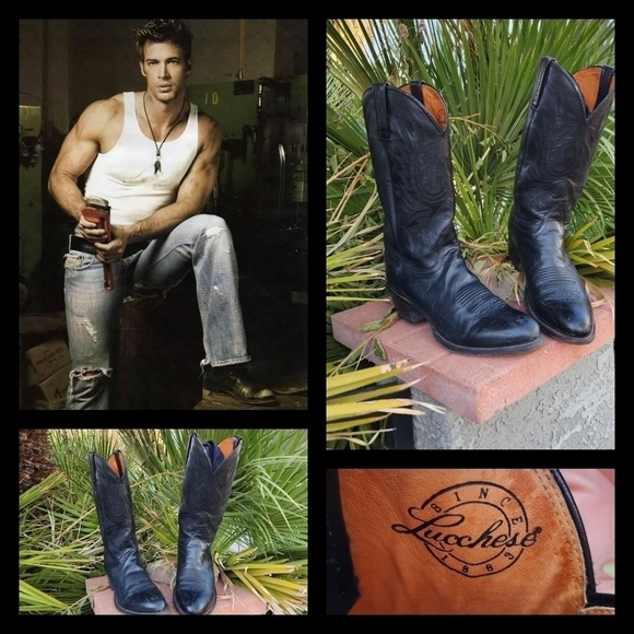 Lucchese M1020.R4 BLK Lonestar Calf Cowboy Boot - Picture 1 of 10